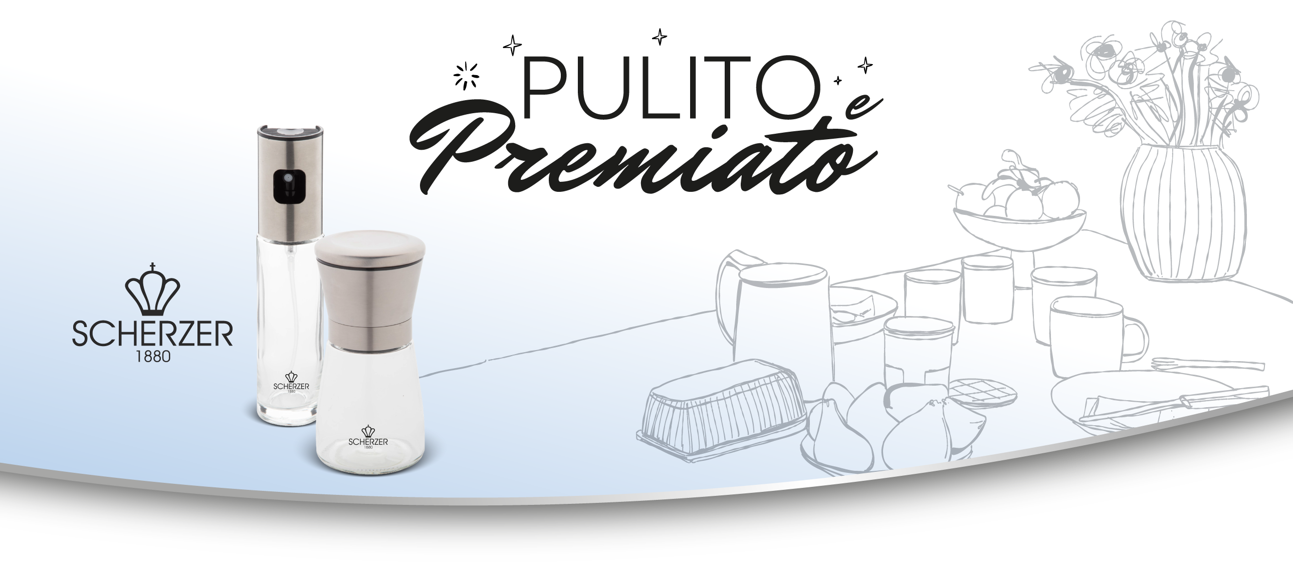 Immagine decorativa Operazione a premi “Pulito e premiato” e premi Porta olio e sale Scherzer
